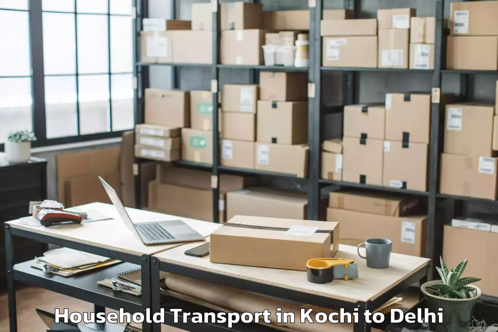 Book Your Kochi to Okhla Industrial Estate Okhla Household Transport Today